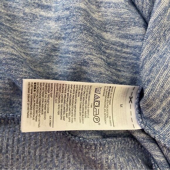 Gap Cornflower Blue Oversized Knit Hoodie Sweater Size M Casual Cozy - Picture 7 of 12